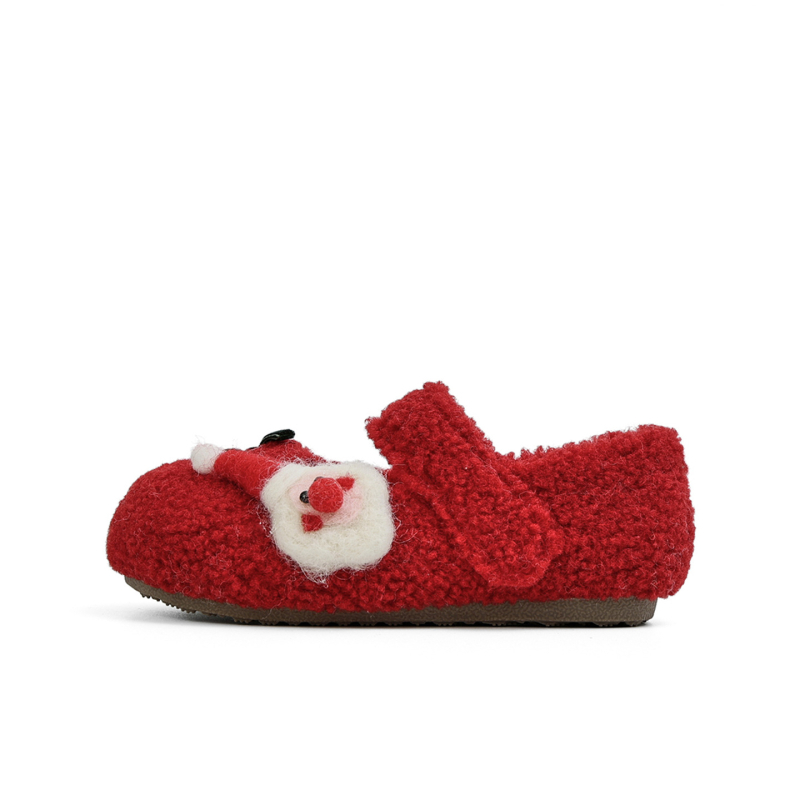 Dječje Mary Jane cipele s Velcro kopčom, flis na gornjem dijelu, protuklizni TPR potplat, zimski retro stil