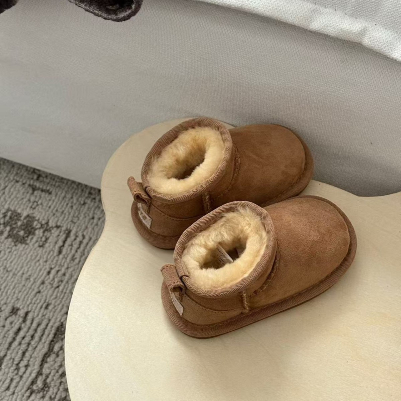 Dječje čizme za snijeg s krznenom vršnom dijelu – Unisex, vodootporne, ležerni stil, 4–16 godina