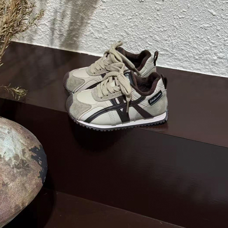 Dječje cipele za jesen-zimu 2025, mekana podstava, sportske i svakodnevne tenisice, Forrest Gump stil, pamučne tenisice s fleec podstavom