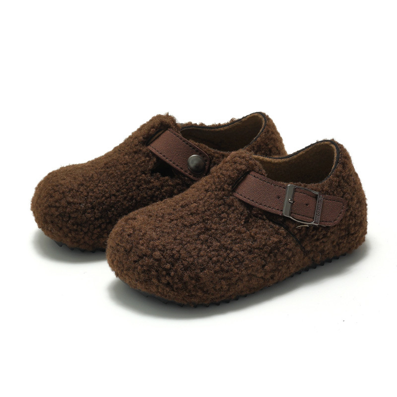 RUIZUSTOCK dječje cipele za jesen-zimu sa Velcro zatvaračem, gornji dio od koralnog flisa, gumeni potplat, unisex, za uzrast 1–12 godina