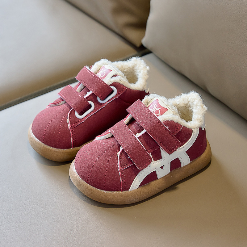 Dječje zimske tenisice u korejskom stilu s fleec unutarnjom, zatvaranje na Velcro, unisex, debeli potplat