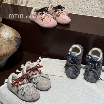 Dječje zimske pamučne tenisice, unisex, korejskog stila trening tenisice sa Velcro zatvaračem, topla fleece podstava
