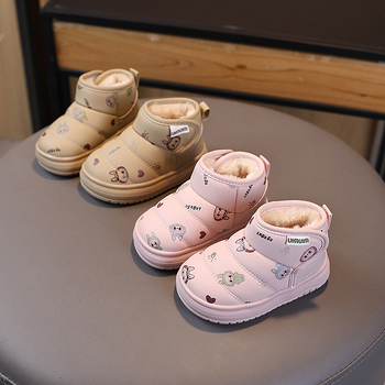 Zimske cipelice za bebe s fleece podstavom, tople kratke snježne čizmice za djecu 1–2 godine, mekana potplata, zatvarač Velcro