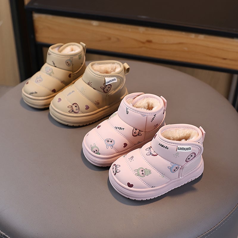 Zimske cipelice za bebe s fleece podstavom, tople kratke snježne čizmice za djecu 1–2 godine, mekana potplata, zatvarač Velcro