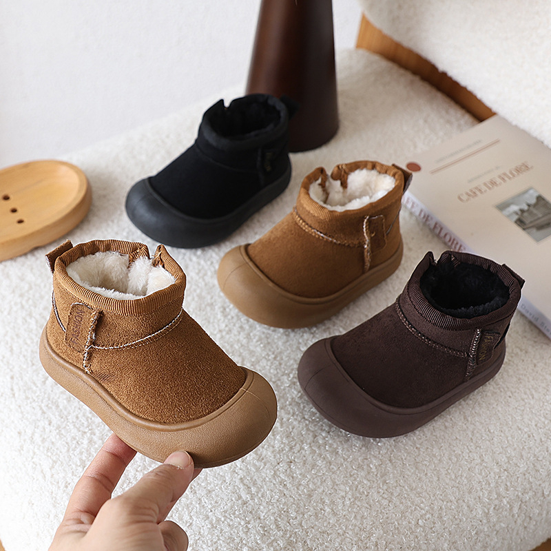 Dječje zimske čizme za snijeg, s fleece podstavom, debeli potplat, gornji dio od umjetne kože, PVC đon, Velcro zatvarač; vodootporne i protuklizne, za dob 1–7 godina; svestrane i moderne