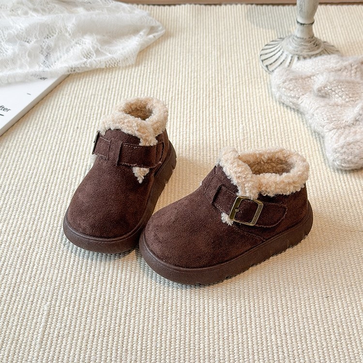 Lányoknak készült fleece-beléssel ellátott bokacipő, téli modell 2025, szintetikus bőr felsőrész, gumi talp, 1–6 éveseknek