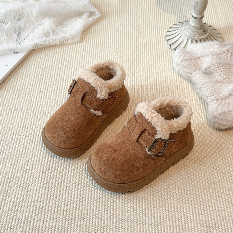 Lányoknak készült fleece-beléssel ellátott bokacipő, téli modell 2025, szintetikus bőr felsőrész, gumi talp, 1–6 éveseknek