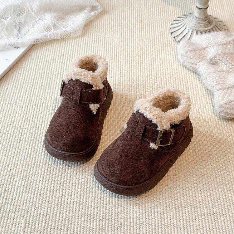 Lányoknak készült fleece-beléssel ellátott bokacipő, téli modell 2025, szintetikus bőr felsőrész, gumi talp, 1–6 éveseknek