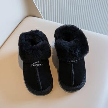 Gyerekek téli hócipői fleece béléssel, velúr felső és talp, koreai stílusú minimalista dizájn, 7–16 éveseknek