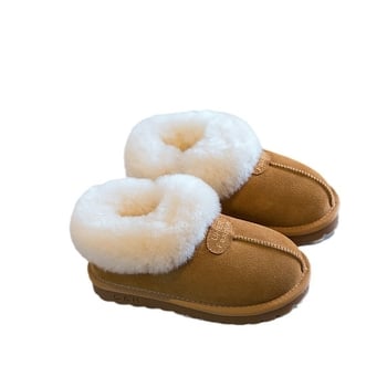 Gyerekek téli hócipői fleece béléssel, velúr felső és talp, koreai stílusú minimalista dizájn, 7–16 éveseknek