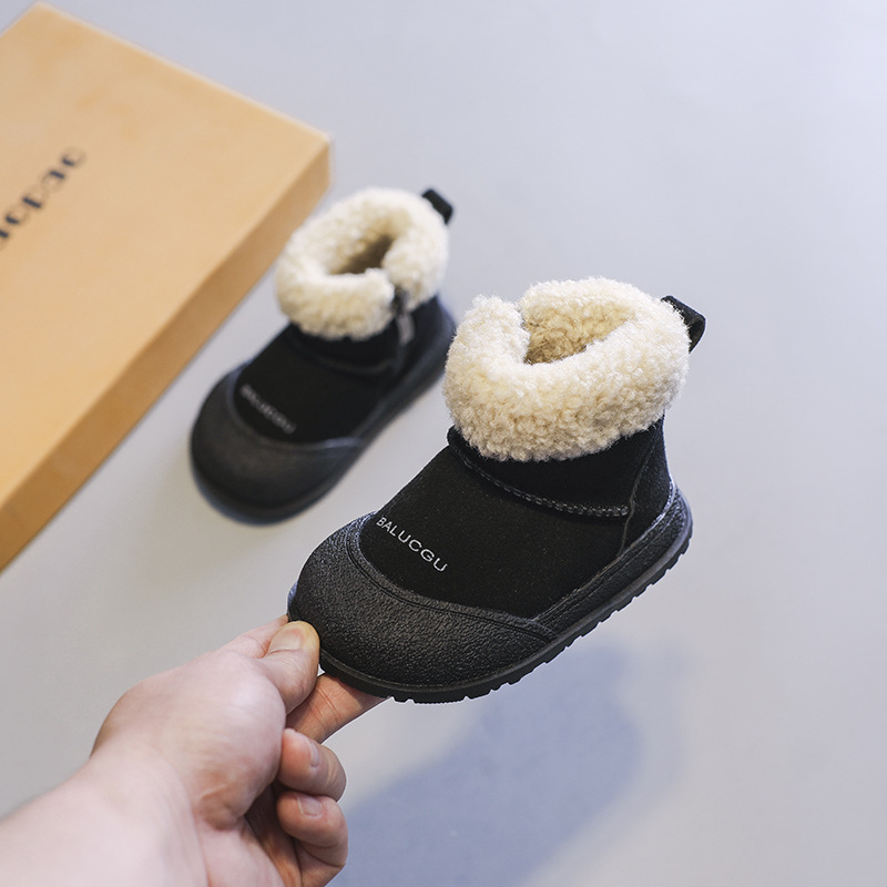 Koreai stílusú uniszex gyerek téli csizma, 1–3 éveseknek, oldalsó cipzár, PVC talp, egyszínű