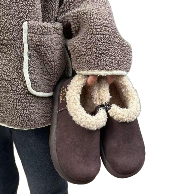 Dječje zimske čizme za snijeg s flis podstavom, gornji dio od nubuka (suede) i gumeni potplat