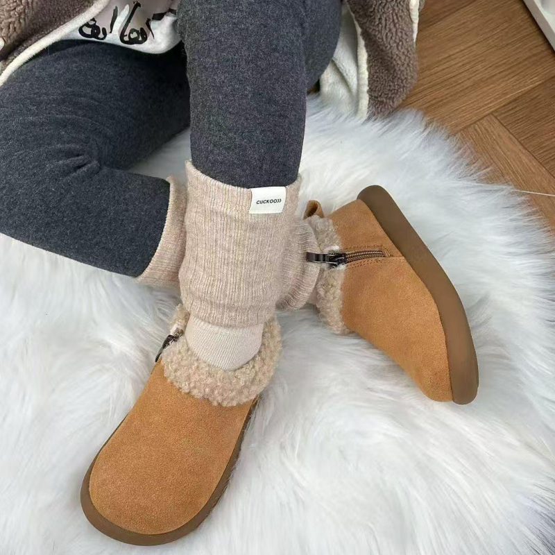 Dječje zimske čizme za snijeg s flis podstavom, gornji dio od nubuka (suede) i gumeni potplat