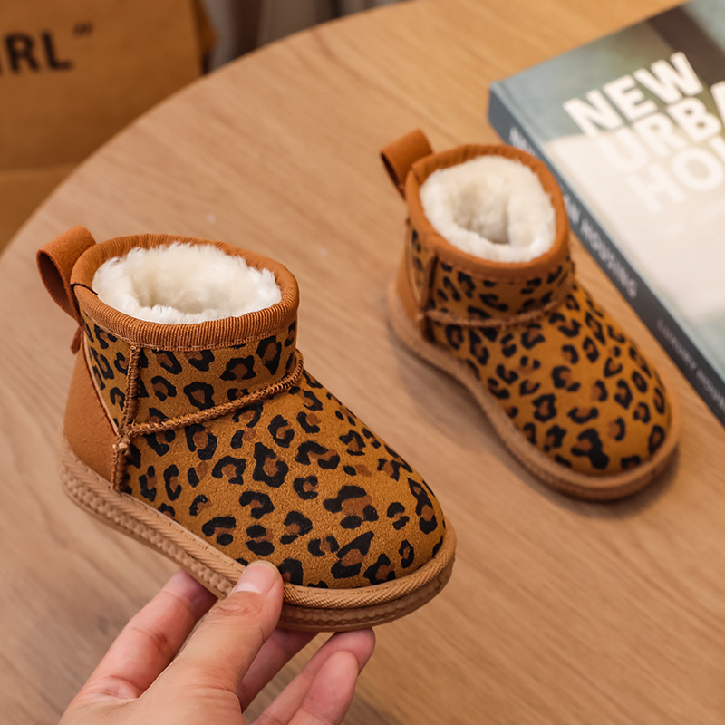 Dječje čizmice za snijeg s leopard printom, jednostavne za obuvanje, 2026 zima, novi model