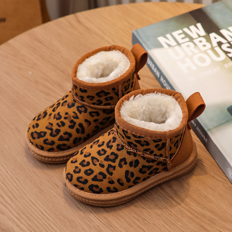 Dječje čizmice za snijeg s leopard printom, jednostavne za obuvanje, 2026 zima, novi model