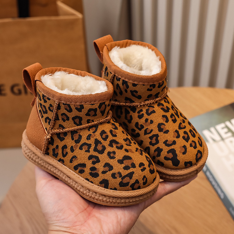Dječje čizmice za snijeg s leopard printom, jednostavne za obuvanje, 2026 zima, novi model