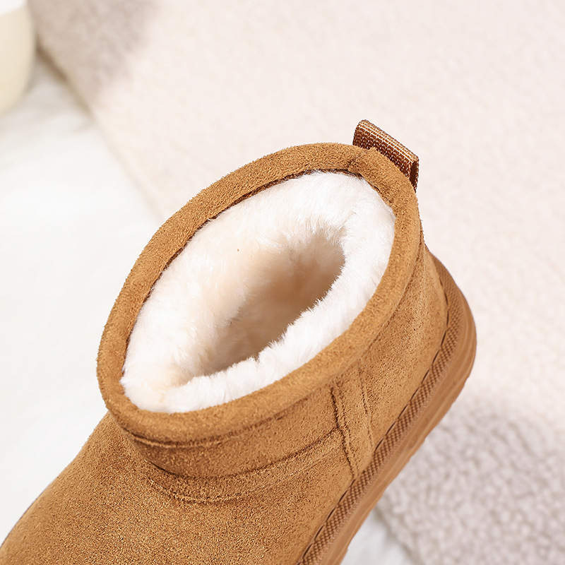 Vaikų žieminiai kulkšnies bateliai iš dirbtinės odos, su fliso pamušalu, anti-slidžiu padu, unisex, 4–16 metų vaikams.