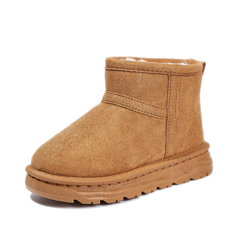 Vaikų žieminiai kulkšnies bateliai iš dirbtinės odos, su fliso pamušalu, anti-slidžiu padu, unisex, 4–16 metų vaikams.