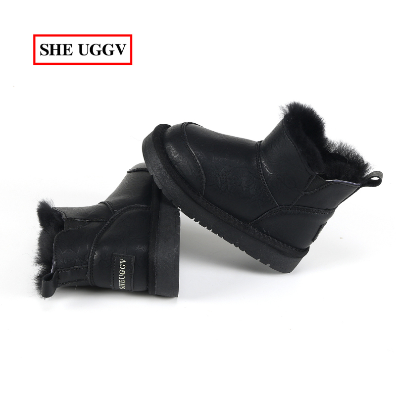 SHEUGGV vaikų sniego batai – atsparūs vandeniui odinės viršutinės dalies, unisex, 1–12 metų, kasdienis stilius