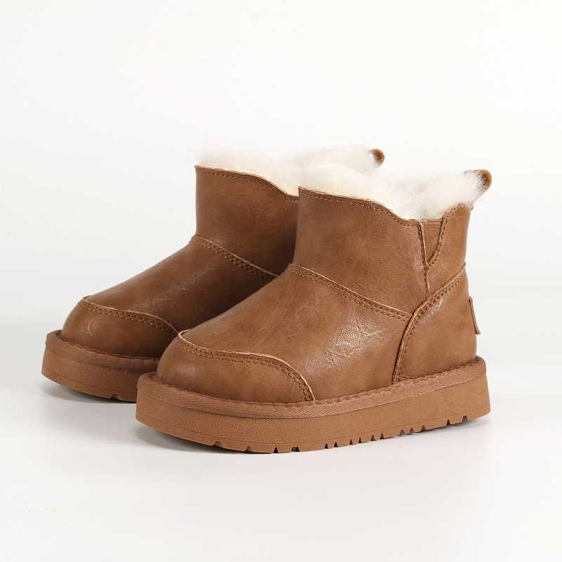 SHEUGGV vaikų sniego batai – atsparūs vandeniui odinės viršutinės dalies, unisex, 1–12 metų, kasdienis stilius