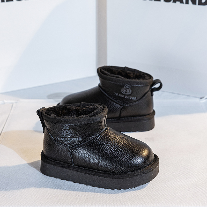 Vaikų kulkšnies aulinukai odiniu viršumi, atsparūs vandeniui, unisex, su šilta pamušalu, amžiaus grupė 4–16 metų, žiema-ruduo