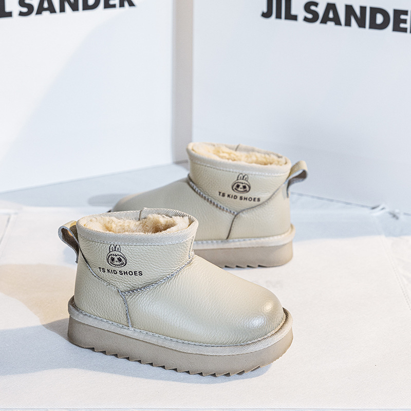 Vaikų kulkšnies aulinukai odiniu viršumi, atsparūs vandeniui, unisex, su šilta pamušalu, amžiaus grupė 4–16 metų, žiema-ruduo