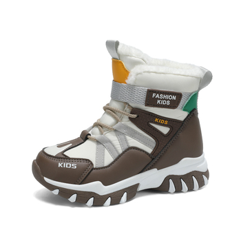 Vaikų medvilniniai žieminiai botai su neslidžia padų, Velcro užsegimas, viršutinė dalis iš dirbtinės odos, gumos pada, storesnė konstrukcija