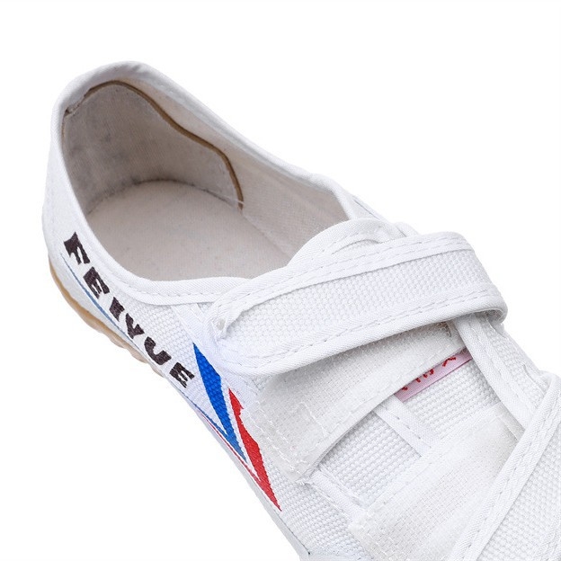 Bērnu Velcro cīņas mākslu kurpes ar elpojošu tehnoloģiju, anti-slīdēšana gumijas zole, kanvas augšdaļa, iekštelpu trenēšanai