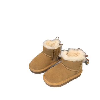 Unisex vaikų sniego bateliai su velveto viršumi, medvilnine įdaila, šoninis užtrauktukas, guminis padas, 1–12 metų