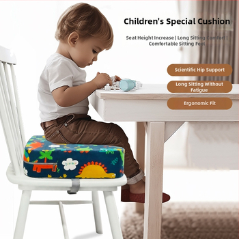 Детска седалка за хранене с повдигаща подпора, плат Canvas, пълнител спондж, стил карикатура