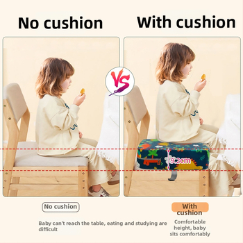 Детска седалка за хранене с повдигаща подпора, плат Canvas, пълнител спондж, стил карикатура