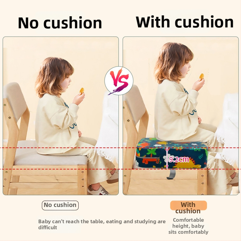 Detská sedačková podložka s výškovým zvýšením, plátenný materiál, pena, karikatúrny štýl