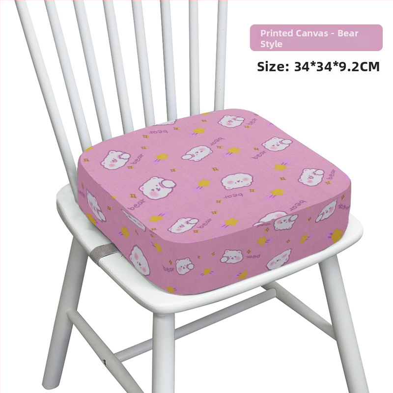 Детска седалка за хранене с повдигаща подпора, плат Canvas, пълнител спондж, стил карикатура