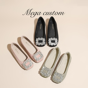 Lányoknak szóló lapos talpú cipő – négyszögletes orral és kövekkel, vászon felsőrész, gumitalp, légáteresztő és csúszásmentes, mind a négy évszakra, 4–16 éveseknek