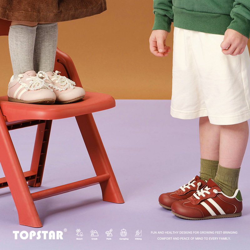 Topstar Jesen 2025 dječje sportske tenisice s Velcro kopčom, Canvas gornji dio, TPR potplat, unisex