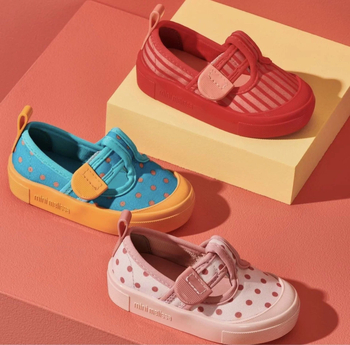 Pantofi sport de copii din canvas, cu Velcro, stil coreean, talpă din cauciuc, buline