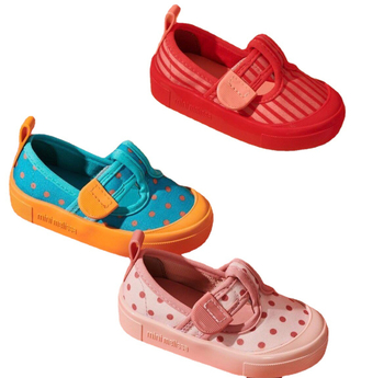 Pantofi sport de copii din canvas, cu Velcro, stil coreean, talpă din cauciuc, buline