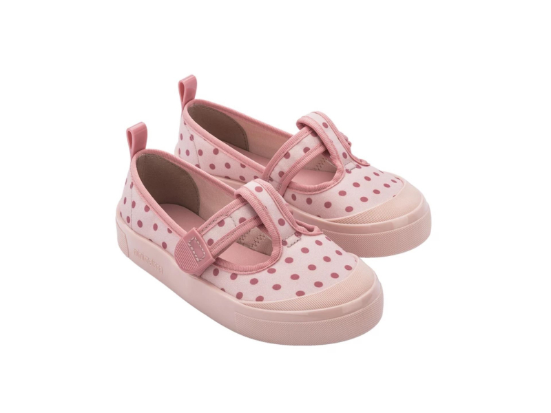 Pantofi sport de copii din canvas, cu Velcro, stil coreean, talpă din cauciuc, buline