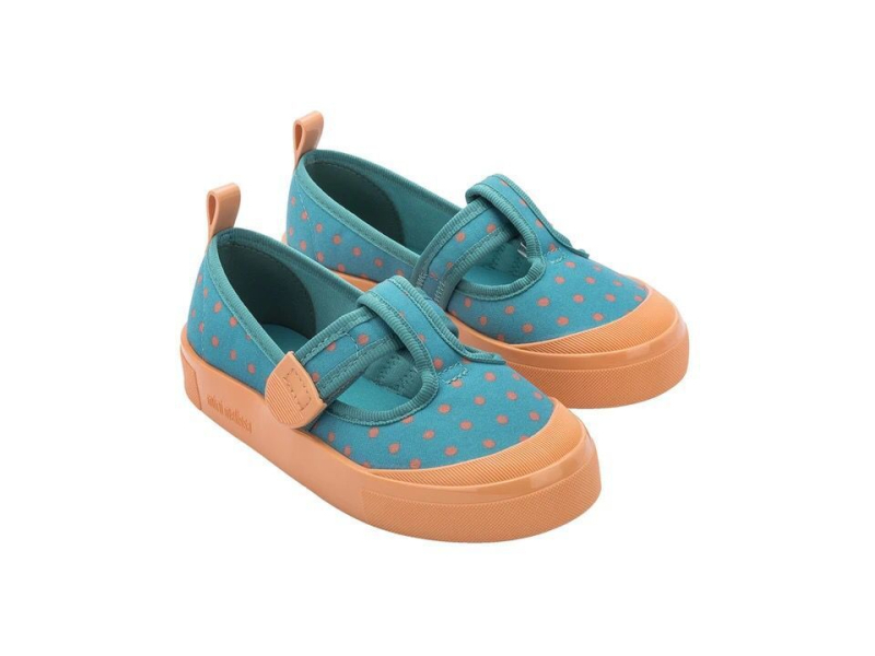 Pantofi sport de copii din canvas, cu Velcro, stil coreean, talpă din cauciuc, buline