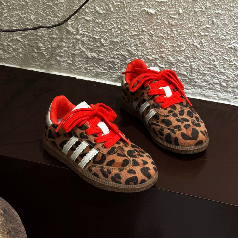Dječje tenisice s leopard printom, Velcro zatvaranje, unisex, debela potplata, niski vrh, gumena potplata, protuklizne
