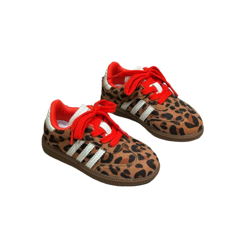 Dječje tenisice s leopard printom, Velcro zatvaranje, unisex, debela potplata, niski vrh, gumena potplata, protuklizne