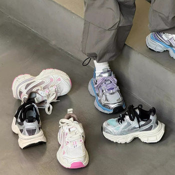 Pantofi pentru copii Dad Shoes – ușori, partea superioară din piele microfibră și plasă, închidere Velcro, talpă din cauciuc, primăvara 2025