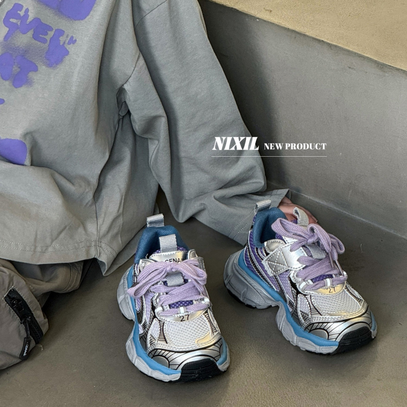 Pantofi pentru copii Dad Shoes – ușori, partea superioară din piele microfibră și plasă, închidere Velcro, talpă din cauciuc, primăvara 2025