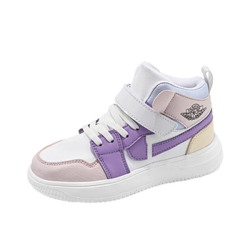 Dievčenské platformové tenisky s vysokým vrškom, Velcro zapínanie, sieťovaná vrchná časť, gumová podrážka