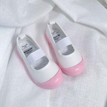 Unisex dječje unutarnje plesne cipele s Velcro kopčom, platneni gornji dio, plastična potplata, prozračne, protuklizne (platneni gornji dio; plastična potplata; Velcro; prozračne; protuklizne)