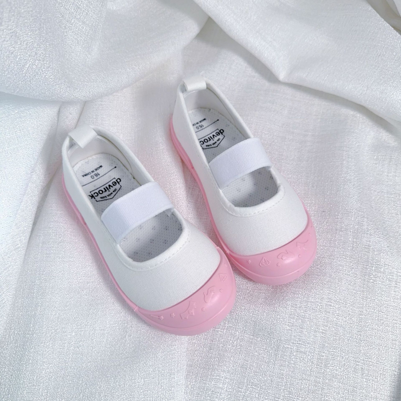 Unisex dječje unutarnje plesne cipele s Velcro kopčom, platneni gornji dio, plastična potplata, prozračne, protuklizne (platneni gornji dio; plastična potplata; Velcro; prozračne; protuklizne)