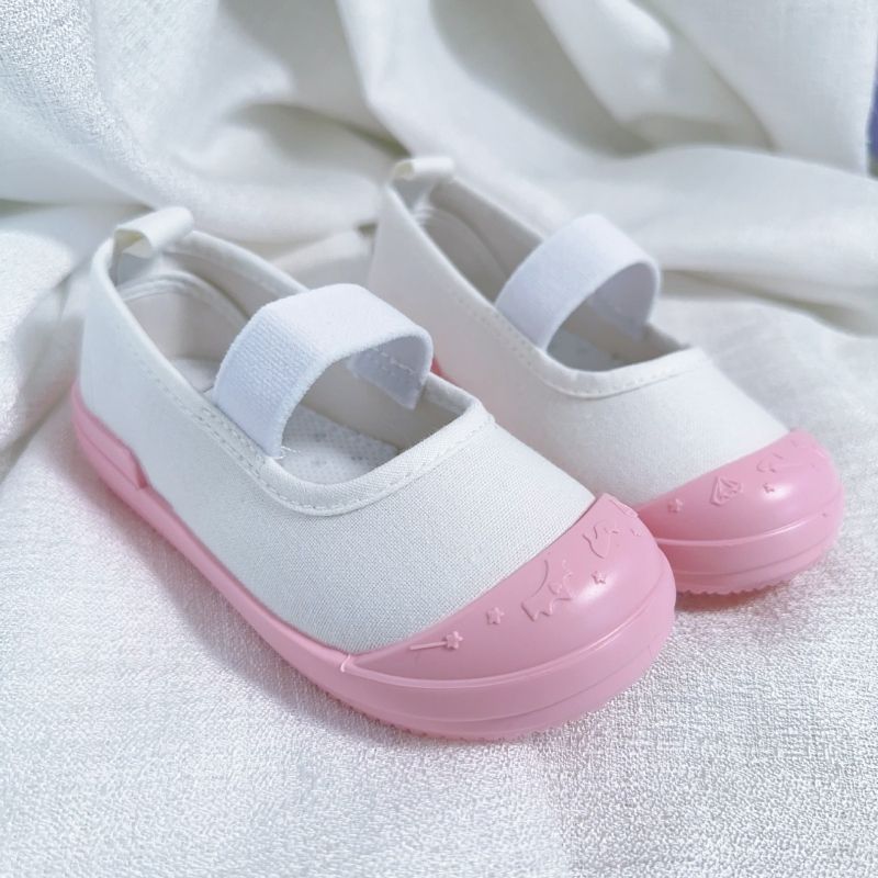 Unisex dječje unutarnje plesne cipele s Velcro kopčom, platneni gornji dio, plastična potplata, prozračne, protuklizne (platneni gornji dio; plastična potplata; Velcro; prozračne; protuklizne)