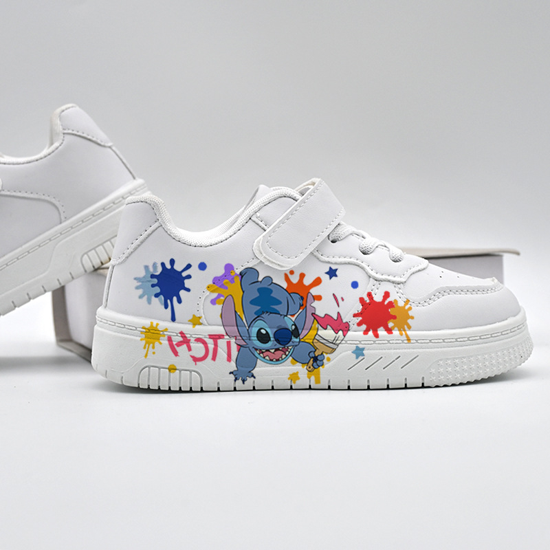 Detské tenisky s protišmykovou podrážkou, zapínanie na suchý zips, vrchný materiál: mikrovláknová koža, podrážka z TPR, nízky strih, karikatúrny vzor