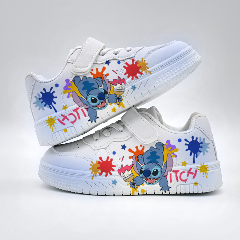 Detské tenisky s protišmykovou podrážkou, zapínanie na suchý zips, vrchný materiál: mikrovláknová koža, podrážka z TPR, nízky strih, karikatúrny vzor