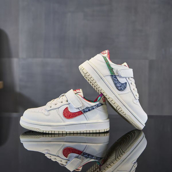 Детски спортни обувки с лепенка, микрофибърна кожа горна част, гумена подметка, нисък профил, цветово съчетание